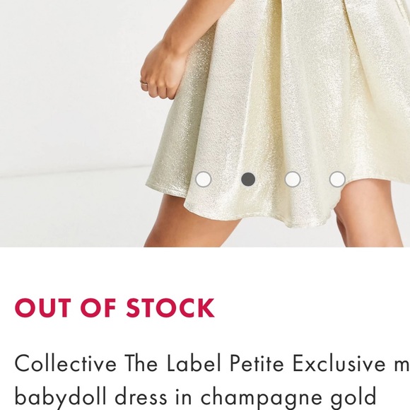 Petite Champagne Gold Babydoll Dress - Picture 2 of 6